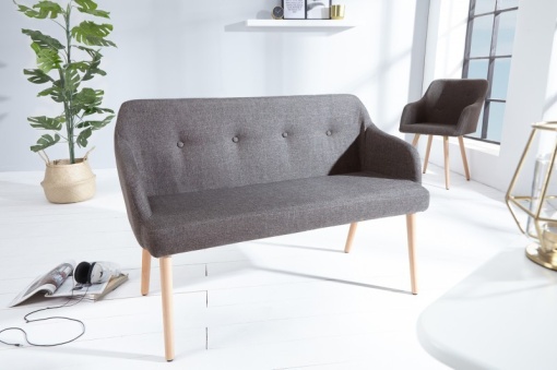 BANCUTA DIN LEMN MASIV GRI INCHIS/NATURAL SCANINAVIA 37926 - DESIGN SCANDINAV
