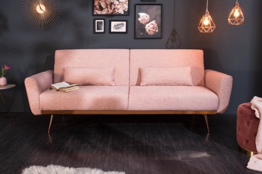 CANAPEA EXTENSIBILA 210CM, ROZ PUDRA, BELLEZZA, COD 39913, STIL RETRO