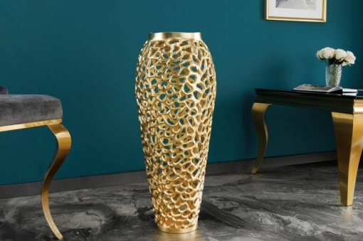 DECORATIUNE VAZA, LEAF 90CM, COD 43220, METAL, DESIGN INDUSTRIAL