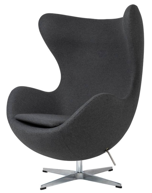 FOTOLIU CONFORTABIL EGG CLASSIC, GRI GRAFIT 4/CROM, DIN CASMIR SI METAL, STIL MODERN B2