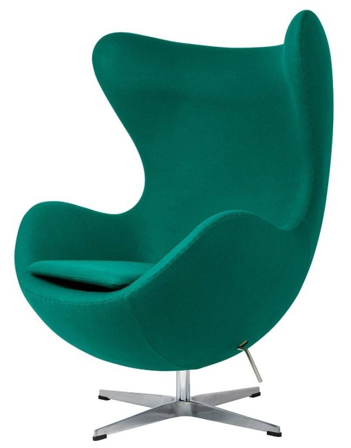 FOTOLIU CONFORTABIL EGG CLASSIC, VERDE SMARALD 41/CROM, DIN CASMIR SI METAL, STIL MODERN B2