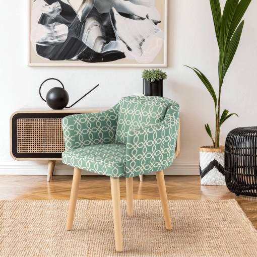 FOTOLIU DE DESIGN DIPSY, VERDE CU MODEL, DIN TESATURA SI LEMN, STIL MODERN, TK