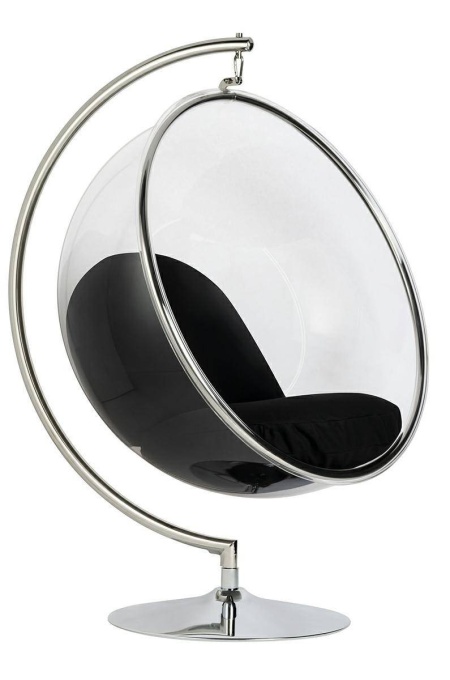 FOTOLIU EXCLUSIVIST BUBBLE STAND, NEGRU/TRANSPARENT/CROM, DIN ACRIL SI CASMIR, STIL MODERN, B2