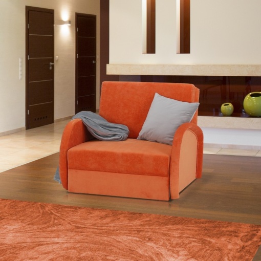 FOTOLIU EXTENSIBIL MILI 1, PORTOCALIU, TEXTIL LARIS, CU SPATIU DEPOZITARE, STIL MODERN, TK