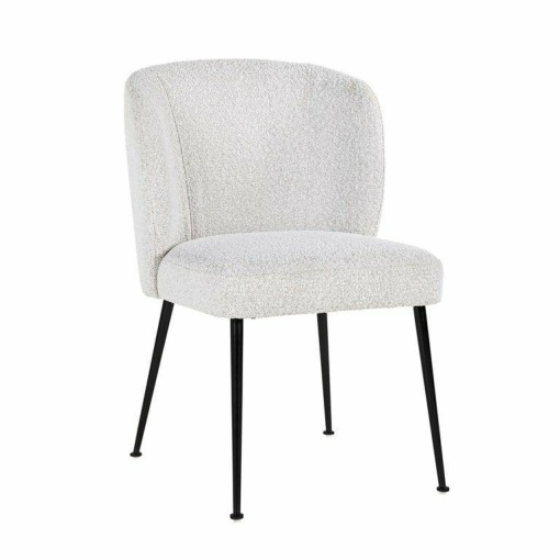 SCAUN DINING FALLON, ALB/NEGRU, TAPITERIE DIN TEXTIL PLUSAT SI PICIOARE DIN METAL, STIL MODERN B2