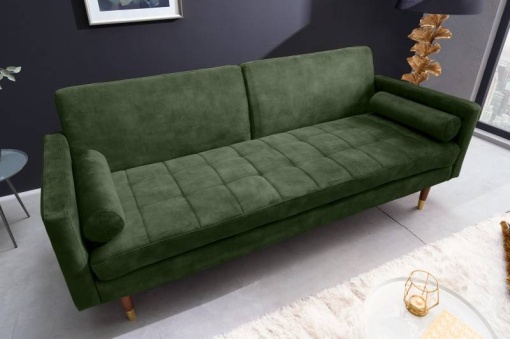 SOFA EXTENSIBILA, COUTURE 195CM, MICROFIBRA VERDE, COD 42493, MODEL DEOSEBIT