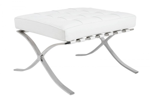 TABURET-SUPORT PENTRU PICIOARE BARCELON PRESTIGE PLUS ALB/CROM, STIL MODERN B2