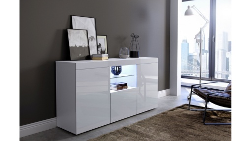 COMODA ALBA CU LED SI TELECOMANDA VENICE - DESIGN MODERN