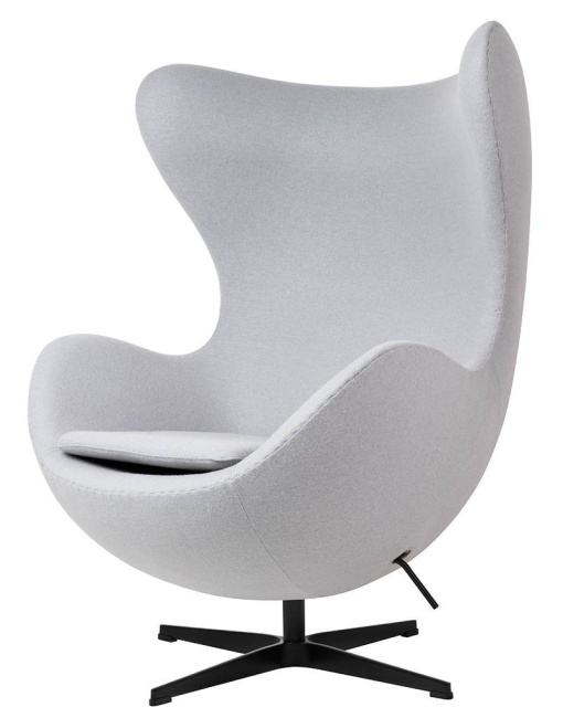 FOTOLIU CONFORTABIL EGG CLASSIC, GRI DESCHIS 18/NEGRU, DIN CASMIR SI METAL, STIL MODERN B2