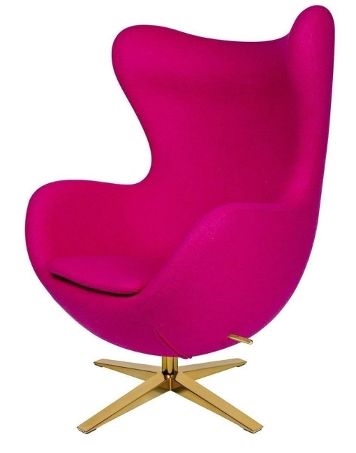 FOTOLIU CONFORTABIL EGG SZEROKI, FUCHSIA 11/AURIU, DIN CASMIR SI METAL, STIL MODERN B2