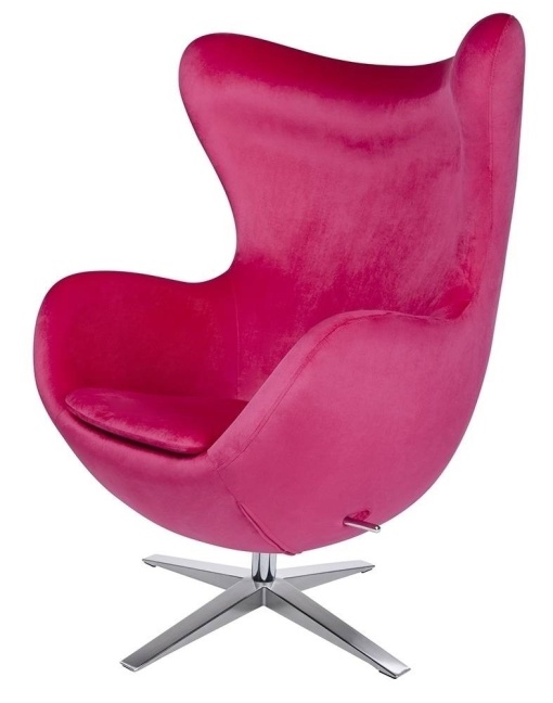 FOTOLIU CONFORTABIL EGG SZEROKI VELVET, FUCHSIA 33/CROM, DIN CATIFEA SI METAL, STIL MODERN B2