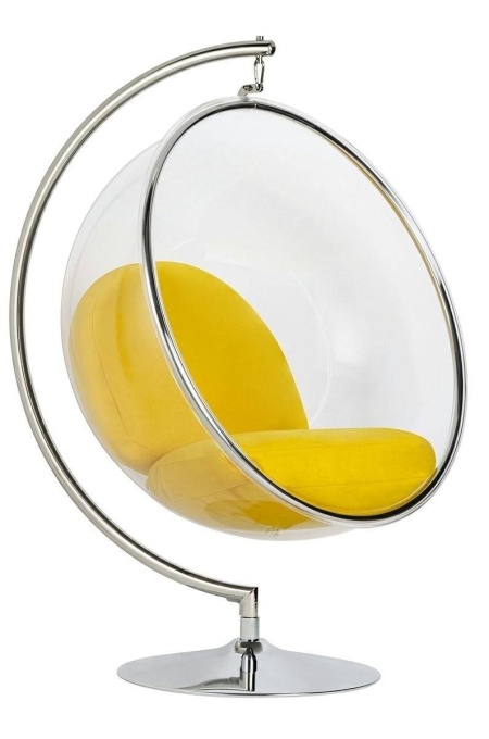 FOTOLIU EXCLUSIVIST BUBBLE STAND, GALBEN/TRANSPARENT/CROM, DIN ACRIL SI CASMIR, STIL MODERN, B2