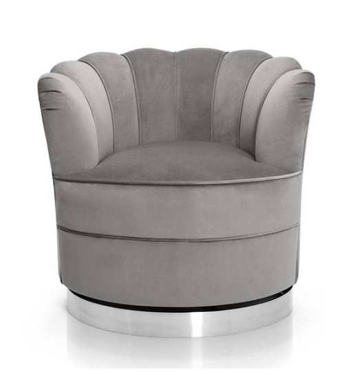 FOTOLIU PIVOTANT SISI, GRI/CROM, TAPITERIE DIN CATIFEA SI CADRU DIN METAL, DESIGN MODERN, ATR