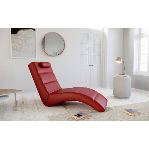 FOTOLIU RELAXANT LONG, ROSU, DIN PIELE ECOLOGICA, STIL MODERN, TK
