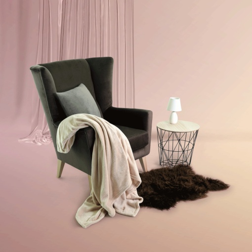FOTOLIU RODEZA, GRI MARO-TAUPE/FAG, DIN TEXTIL SI LEMN, STIL CLASIC, TK