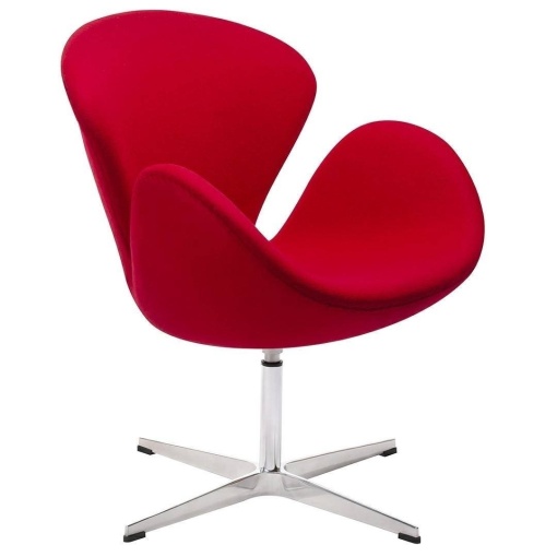 FOTOLIU SWAN WOOL PREMIUM, ROSU/CROM, TAPITERIE DIN CASMIR, STIL MODERN B2