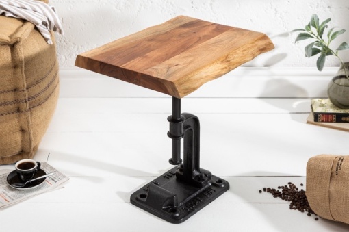 MASUTA DE CAFEA 43CM, FACTORY, COD 39291, DIN LEMN MASIV DE SALCAM STIL INDUSTRIAL