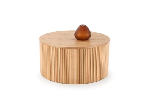 MASUTA DE CAFEA WOODY, NATURAL, DIN MDF FURNIRUIT SI LEMN MASIV, STIL VINTAGE, HALMAR