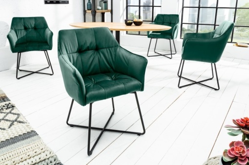 SCAUN CU BRATE LOFT SAMT 38862 VERDE SMARALD DESIGN MODERN