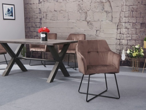 SCAUN CU BRATE SAMT CAPPUCCINO 38863 - DESIGN LOFT