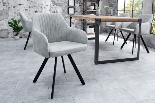SCAUN ,DESIGN VINTAGE/INDUSTRIAL, LUCCA, GRI/NEGRU, COD 38310