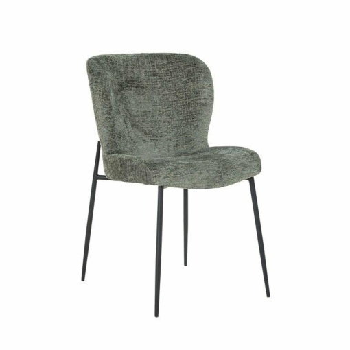 SCAUN DINING DARBY, VERDE/NEGRU, TAPITERIE DIN TEXTIL SI PICIOARE DIN METAL, STIL MODERN B2