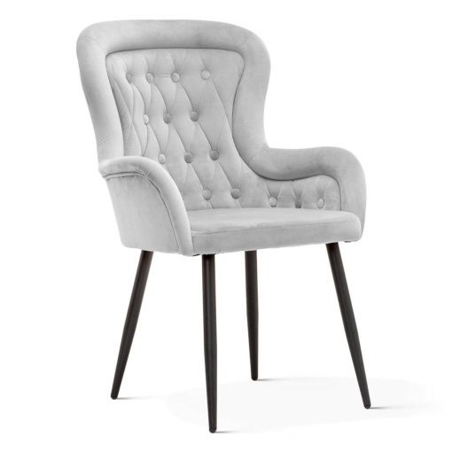 SCAUN DINING PARIS, ARGINTIU/NEGRU, STIL CLASIC, ATR