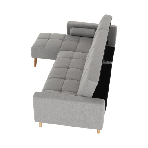 SET CANAPEA SOLMA, GRI, STANGA, DIN TESATURA, EXTENSIBIL, STIL MODERN, TK
