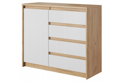 COMODA XELO 1D4S 106 ALB/STEJAR AURIU DESIGN SCANDINAV LSK