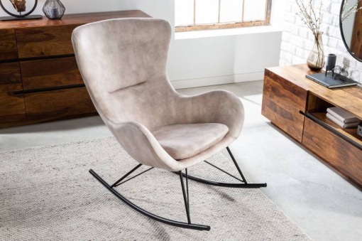 FOTOLIU MODERN BALANSOAR, SCANDINAVIA, CATIFEA SAMPANIE/NEGRU, COD 43142, DESIGN EXCLUSIVIST