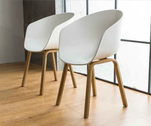SCAUN DINING EGO, ALB/STEJAR, PP SI METAL,STIL SCANDINAV, SIGNAL