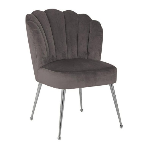 SCAUN DINING PIPPA, GRI INCHIS/CROM, DIN CATIFEA SI METAL, STIL MODERN B2