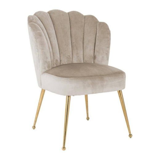 SCAUN DINING PIPPA, KHAKI/AURIU, DIN CATIFEA SI METAL, STIL MODERN B2
