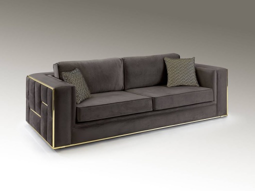 CANAPEA DE LUX, BERLIN, 9031272, 3 LOCURI, GRI/AURIU, DESIGN MODERN
