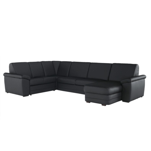 COLTAR BITER U, TIP U, MODEL DREAPTA, NEGRU, DIN PIELE ECOLOGICA, EXTENSIBIL, SPATIU DEPOZITARE, STIL MODERN, TK