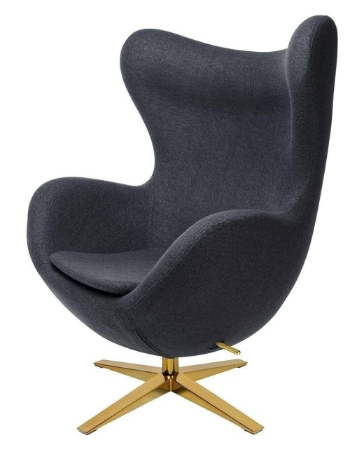 FOTOLIU CONFORTABIL EGG SZEROKI, GRI INCHIS 27/AURIU, DIN CASMIR SI METAL, STIL MODERN B2