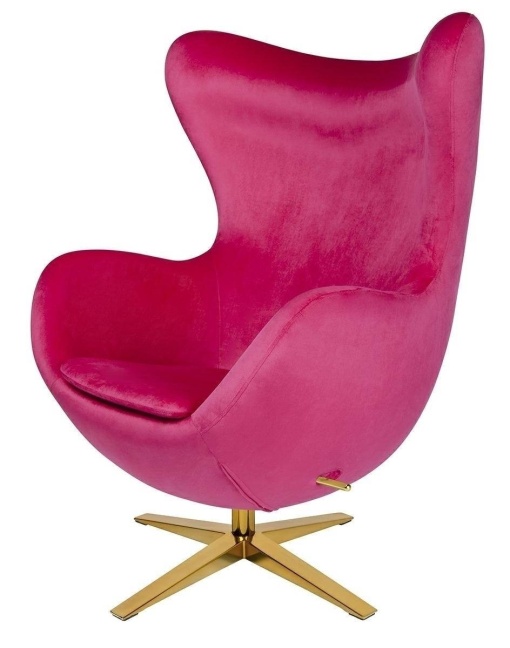 FOTOLIU CONFORTABIL EGG SZEROKI VELVET, FUCHSIA 33/AURIU, DIN CATIFEA SI METAL, STIL MODERN B2