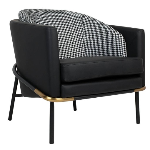 FOTOLIU CONFORTABIL GUBI, ALB/NEGRU/AURIU, DIN TEXTIL SI PIELE ECOLOGICA, STIL MODERN B2