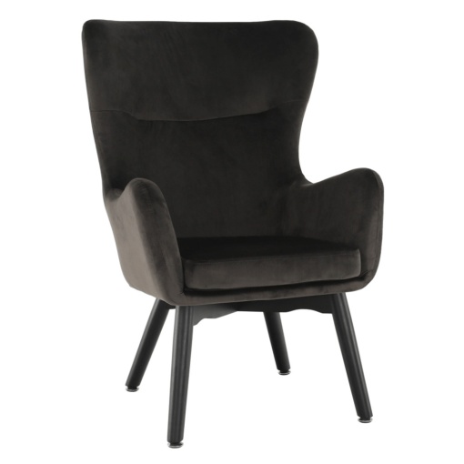 FOTOLIU DE DESIGN TENAL, GRI MARONIU-TAUPE/NEGRU, DIN CATIFEA VELVET SI LEMN, STIL MODERN, TK