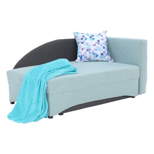 FOTOLIU EXTENSIBIL BELLA, MODEL DREAPTA, MENTA/GRI, DIN TEXTIL, CU SPATIU DEPOZITARE, STIL MODERN, TK
