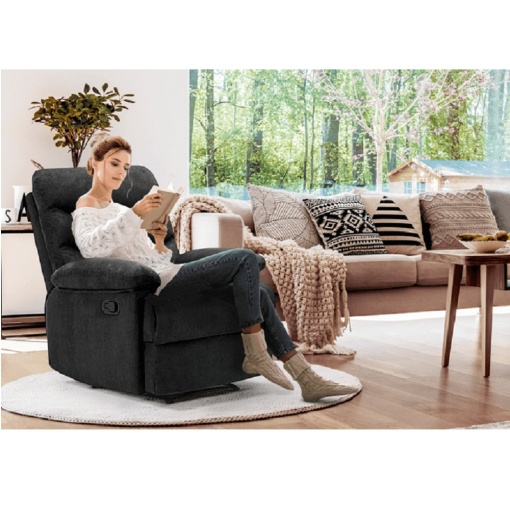 FOTOLIU LAMBERT, REGLABIL CU FUNCTIE MASAJ, GRI, DIN TEXTIL CATIFEA DIN MICROFIBRA, STIL MODERN, TK
