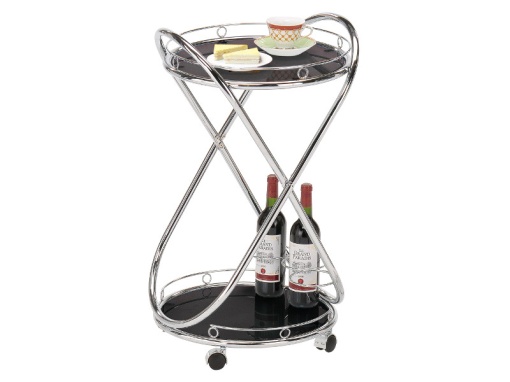 MASA MINI-BAR/SERVIRE B-145 CROM/NEGRU STIL MODERN