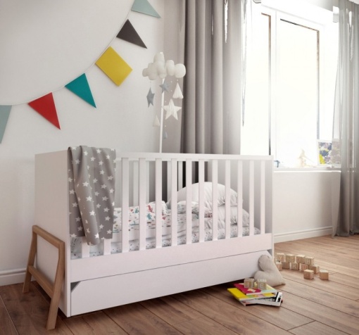 PAT PENTRU CAMERA BEBELUS LOTTA ALB DESIGN SCANDINAV BA