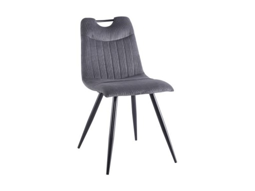 SCAUN DINING ORFE, GRI 15/NEGRU MAT, TAPITERIE DIN CATIFEA FJORD SI PICIOARE DIN METAL, STIL MODERN