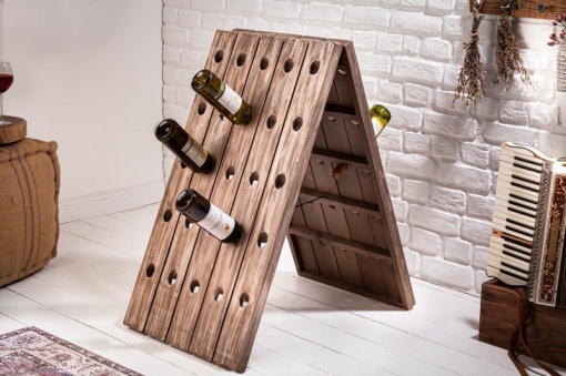 SUPORT STICLE VIN 91CM, BODEGA COD 40417, DIN LEMN MASIV, STIL RETRO