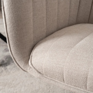 10X SCAUN ROTATIV, ARTIM MEBLE, REALIZAT DIN MATERIAL TEXTIL, CULOARE CREM, STIL MODERN - Img 3