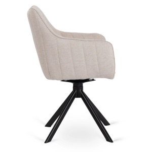 10X SCAUN ROTATIV, ARTIM MEBLE, REALIZAT DIN MATERIAL TEXTIL, CULOARE CREM, STIL MODERN - Img 8