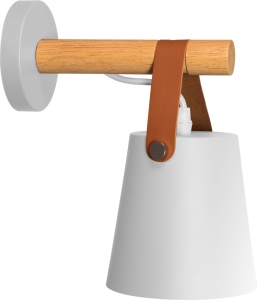 Aplica de perete din metal cu o curea alba APP467-1W