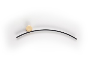 APLICA SMILE, 58 CM, NEGRU MAT/AURIU/OPAL, DIN METAL SI ACRIL, STIL MODERN - Img 5