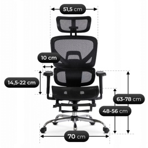 BESTSELLER! SCAUN DE BIROU ERGONOMIC, ARTIM MEBLE, REALIZAT DIN MATERIAL TEXTIL NEGRU, STIL MODERN - Img 8